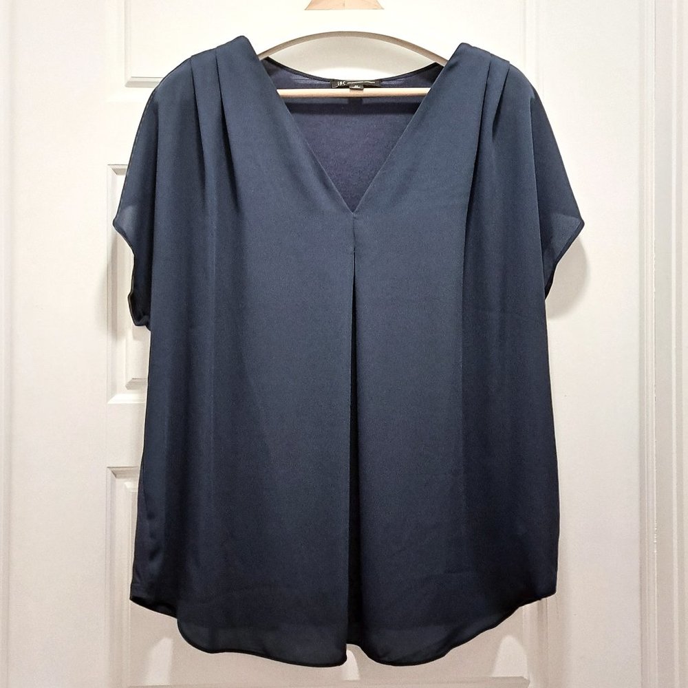 INC International Concepts Inverted-Pleat V-Neck Top, Size 2X